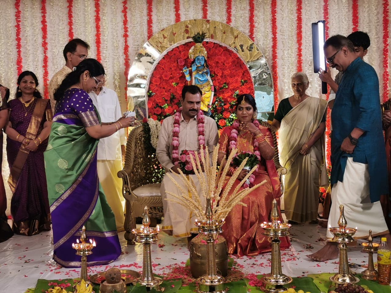 Temple wedding ritual before the deity in Guruvayur, Kerala
